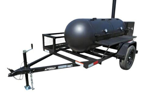 BBQ Smoker Trailer Pull Behind 5’x8′ Reverse Flow Commercial Grade