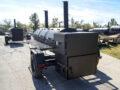 BBQ Smoker 300 Gallon Pull Behind Trailer 2 Door 1/2 Smoker 1/2 Charcoal Grill