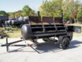BBQ Smoker 300 Gallon Pull Behind Trailer 2 Door 1/2 Smoker 1/2 Charcoal Grill