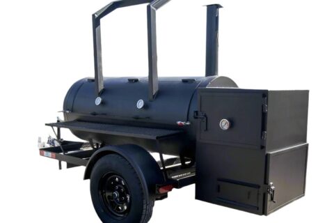 250 Gallon Pull-Behind BBQ Smoker Single Door with Counterweight 3500lb Axle