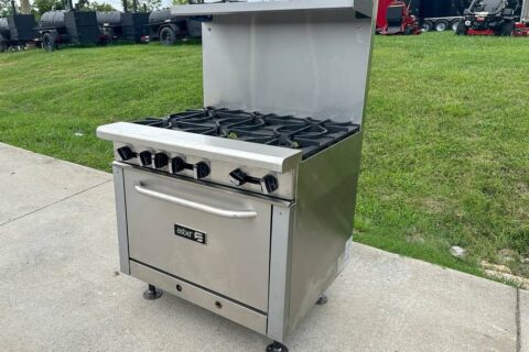 Asber AER-6-36-NG 36″ 6-Burner Natural Gas Restaurant Range w/Oven